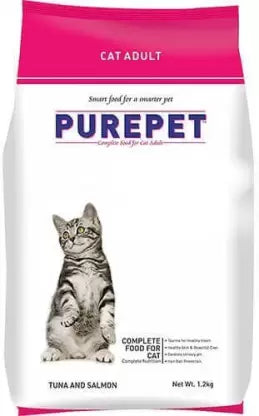 Purepet Tuna and Salmon Adult Cat Dry Food 1.2KG