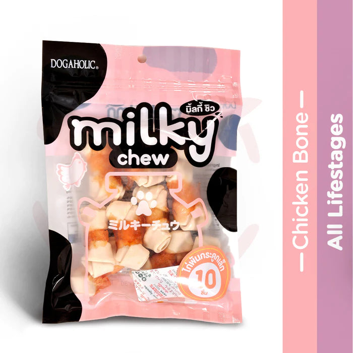 Dogaholic Milky Chew Chicken Bone Style Dog Treats