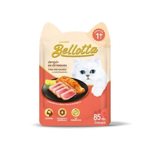 Bellotta Premium Wet Food for Cats and Kittens, Tuna and Salmon, 85 g(Pack of 12)