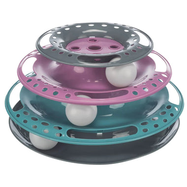 Trixie Circle Tower Catch The Balls | Perfect for Developing Cat’s Agility & Quick-Wittedness - 25 × 13cm with Kittos Salmon Rings, 35 g