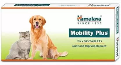 Himalaya Mobility Plus Joint and Hip Supplement for Dog's and Cats Pack of 60 Tabs Pet Health Supplements (60 Pieces)