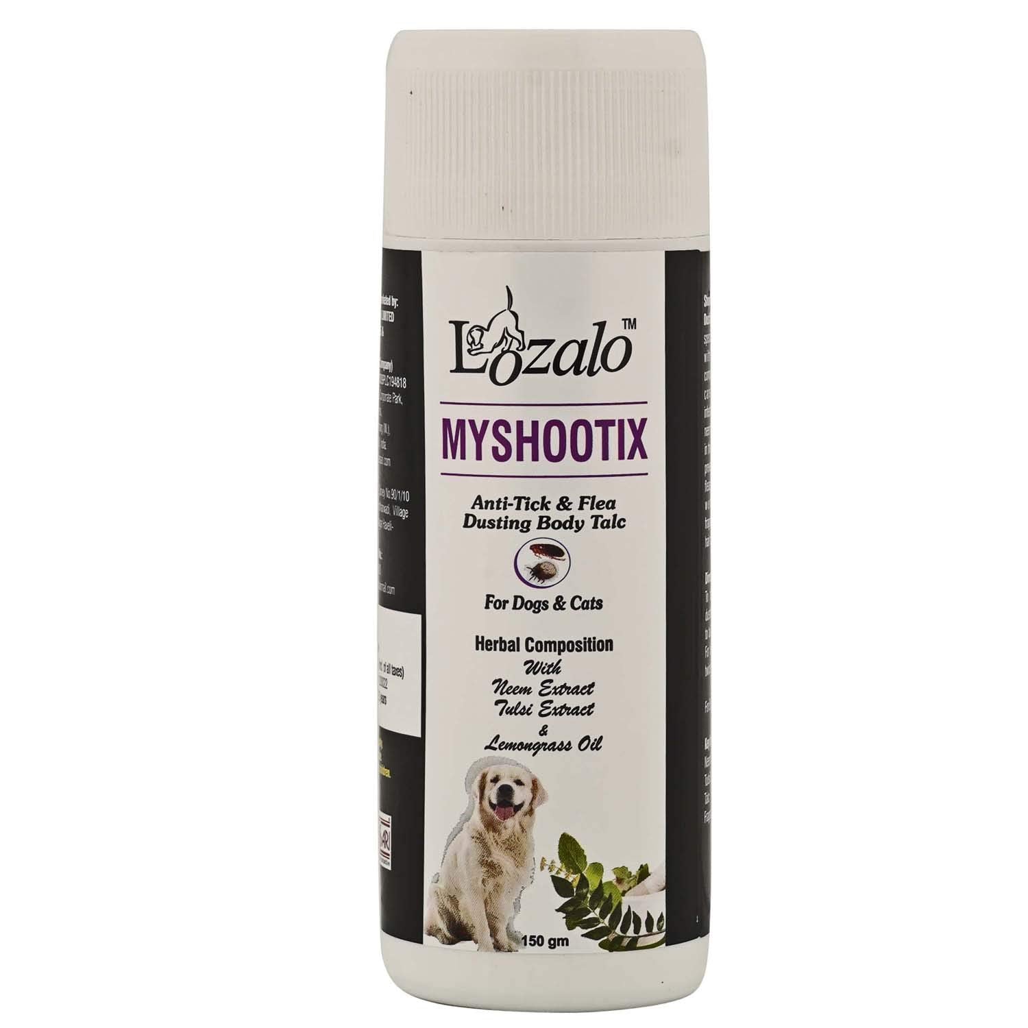 Lozalo MYSHOOTIX Pet Care Anti-Tick & Flea Dusting Body Powder for Dogs & Cats (150ml)