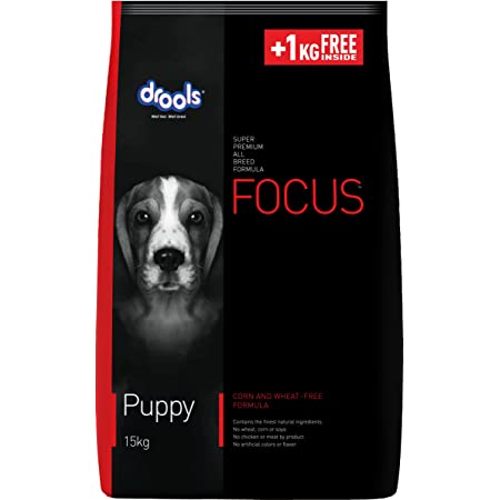 Drools Focus Puppy Super Premium Dry Dog Food, Chicken, 15 kg (+1 kg Free Inside)
