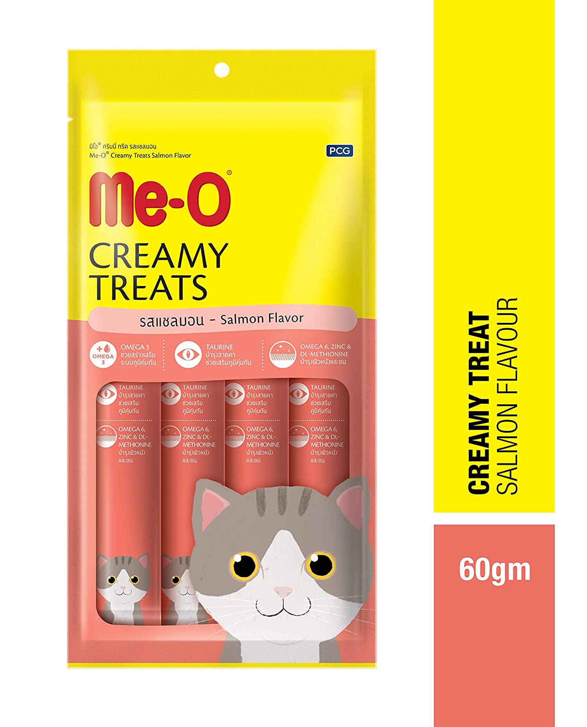 Me-O Creamy Cat Treats Salmon Flavor, 60gm