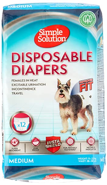 Simple Solution Disposable Diapers, Medium (12 Pack)