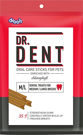 Drools Dr. Dent Oral Care Sticks (For Medium Breed Dog/ Large Breed Dog), 35g