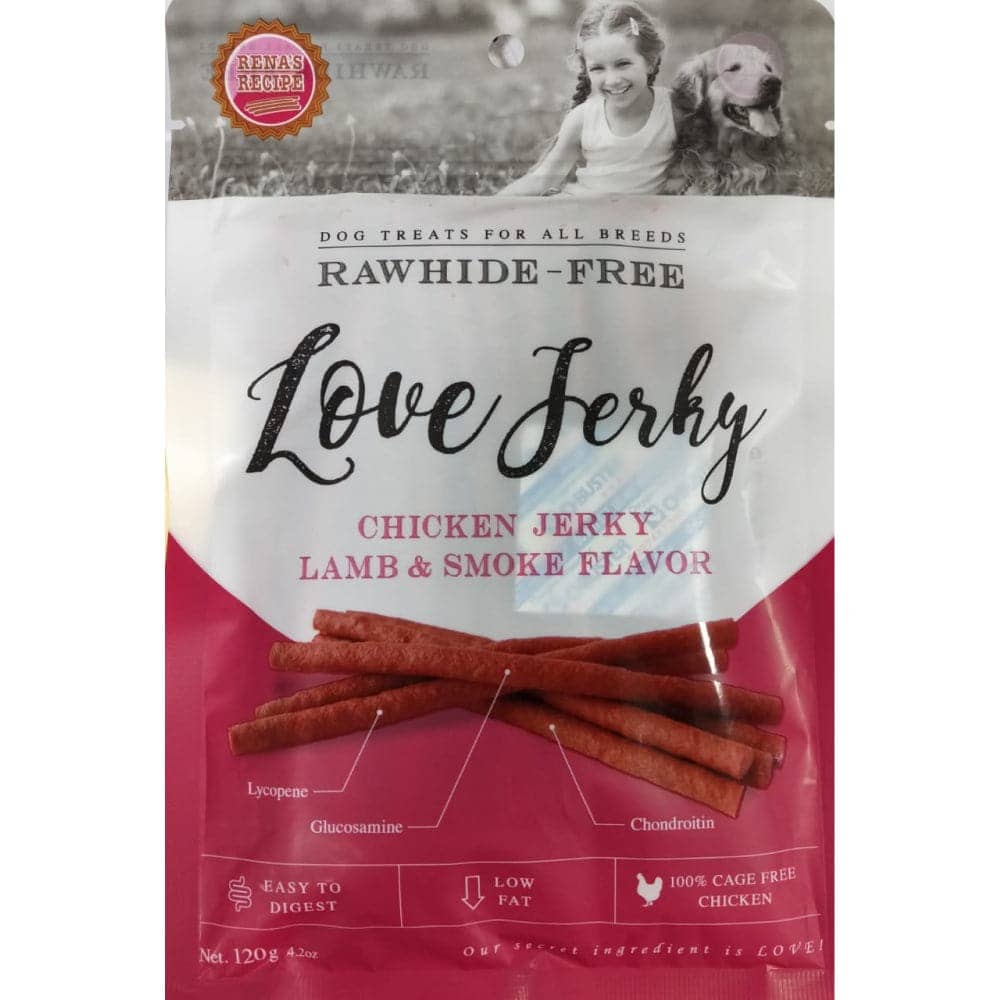 Rena's Recipe Love jerky Chicken Jerky Lamb and Smoke Flavor Dog Treats -120 g