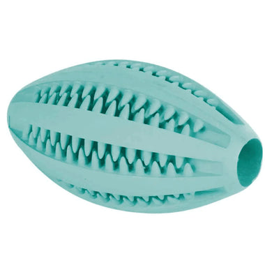 Trixie: - Denta Fun Rugby Ball Dog Toy | Made with Non-Toxic Natural Rubber, Massages Your Dogs Gums, Cleans Teeth & Promotes Dental Hygiene | Prevents Further Build-up of Plaque & Tartar - 11cm