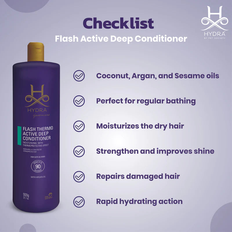 Hydra: - Groomer's Flash Active Deep Conditioner for Pets | Deeply Moisturizes, Hydrates, & Restructures The Skin & Coat | Contains Actives That Moisturize The Coat, Leaving it Soft & Shiny Ð 900 gm