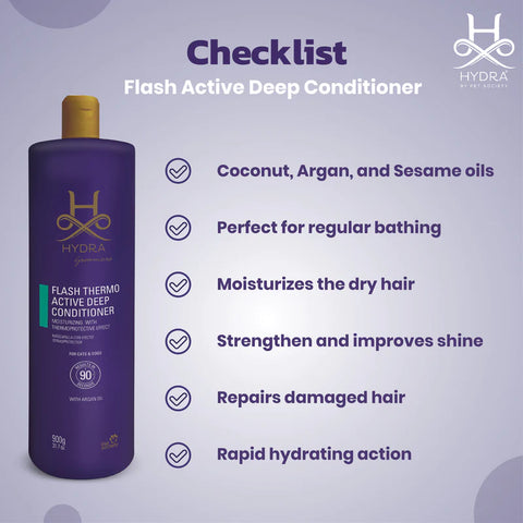 Hydra: - Groomer's Flash Active Deep Conditioner for Pets | Deeply Moisturizes, Hydrates, & Restructures The Skin & Coat | Contains Actives That Moisturize The Coat, Leaving it Soft & Shiny Ð 900 gm