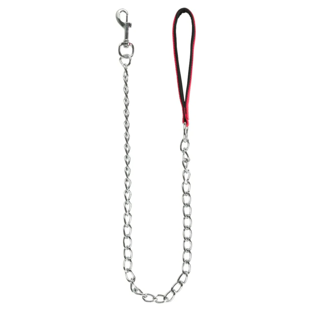 Trixie Chain Dog Leash With Nylon Hand Loop - Red & Black - 1.09 m