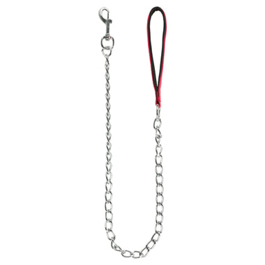 Trixie Chain Dog Leash With Nylon Hand Loop - Red & Black - 1.09 m