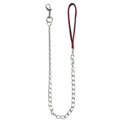 Trixie Chain Dog Leash With Nylon Hand Loop - Red & Black - 1.09 m