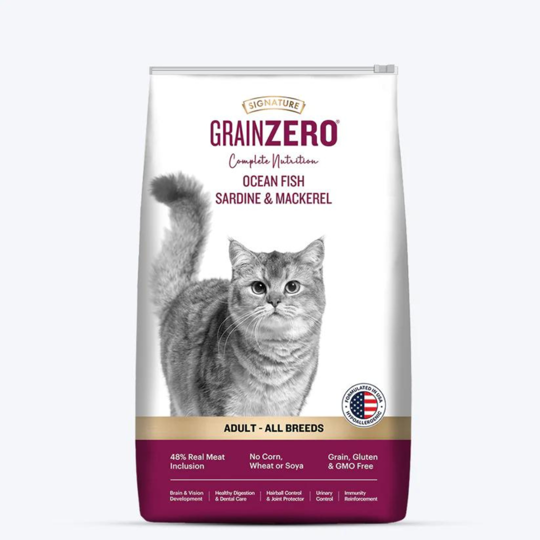 Signature Grain Zero Adult Ocean Fish, Sardine and Mackerel Dry Cat Food – All Breed Formula 7KG