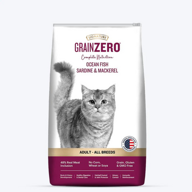 Signature Grain Zero Adult Ocean Fish, Sardine and Mackerel Dry Cat Food – All Breed Formula 1.2KG