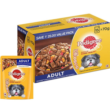 Pedigree Grilled Liver Chunks with Vegetables Adult Dog Wet Food