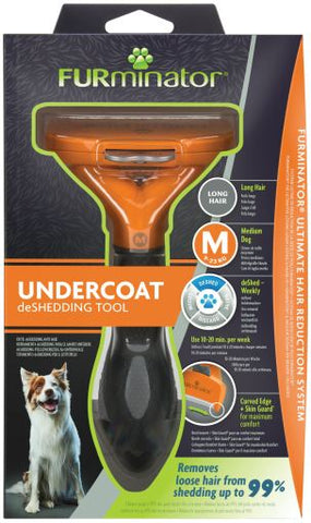 Furminator Long Hair Deshedding Tool for Dogs (Medium)