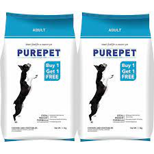 Purepet Chicken & Vegetable Adult Dog Dry Food 15KG+2KG