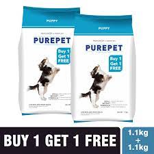 Purepet Chicken & Vegetable Puppy Dry Food 1.1KG Buy 1 Get 1 Free
