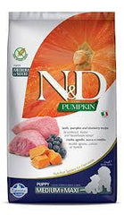 Farmina N&D Pumpkin Lamb & Blueberry Grain Free Puppy Medium Maxi Dog Dry Food 12kg
`