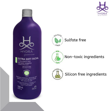 Hydra:- Groomer's Extra Soft Facial Shampoo for Pets | Specially Formulated for Professional use on Dogs & Cats with Sensitive Skin | Completely Sulfate-Free to Reduce the Risk of Irritation Ð 1 Litre
